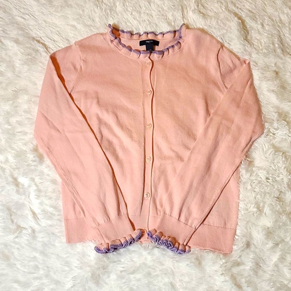 Kids Ruffled Pink Cardigan XL